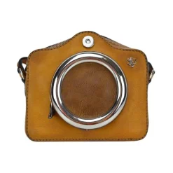 Mała listonoszka ze skóry wykonana na wzór aparatu fotograficznego. B444P