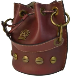 Mała skórzana listonoszka z ćwiekami CH