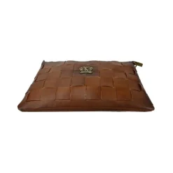 Mała torebka skórzana z elementami z plecionki "Montebonello"