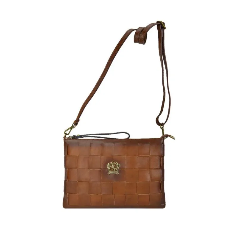 Mała torebka skórzana z elementami z plecionki "Montebonello"