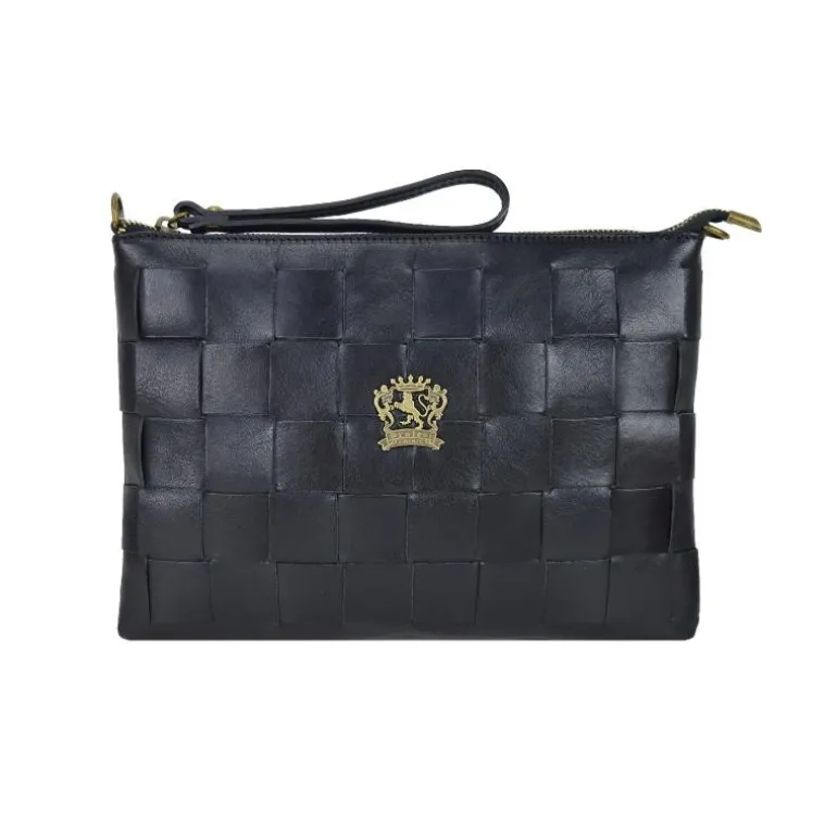 Mała torebka skórzana z elementami z plecionki "Montebonello"