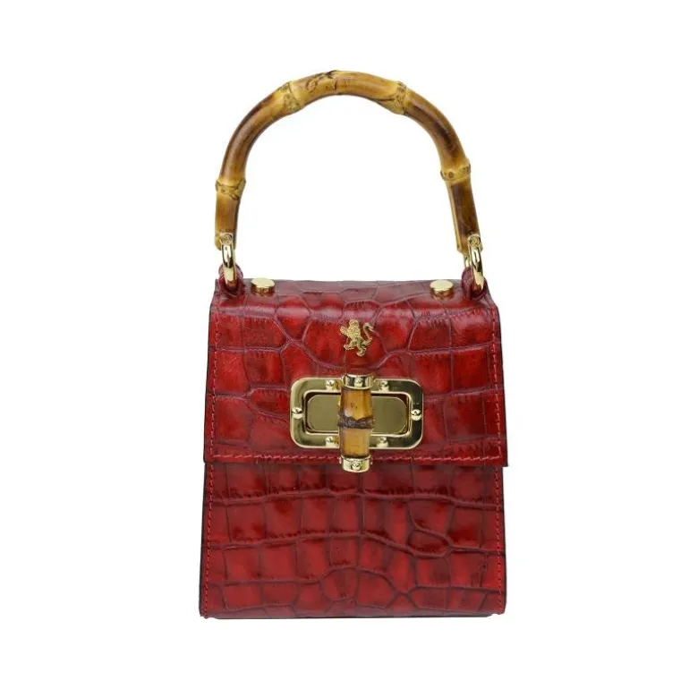 Mała torebka skórzana z krokodylim wzorem. "Castalia" K298/22