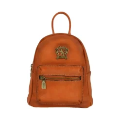 Mały damski plecak ze skóry z kieszonką z przodu. "Mia"