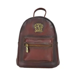 Mały damski plecak ze skóry z kieszonką z przodu. "Mia"