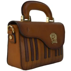 Modna skórzana listonoszka mała Damska "Fortepian"