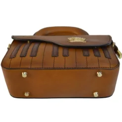 Modna skórzana listonoszka mała Damska "Fortepian"