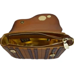 Modna skórzana listonoszka mała Damska "Fortepian"