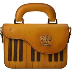 Modna skórzana listonoszka mała Damska "Fortepian"