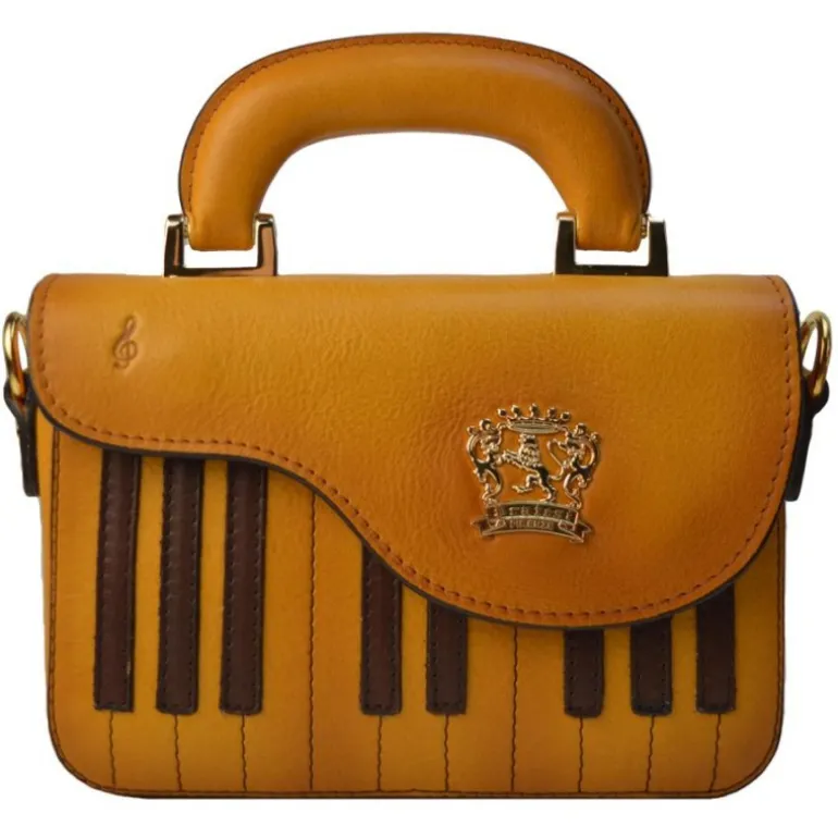 Modna skórzana listonoszka mała Damska "Fortepian"