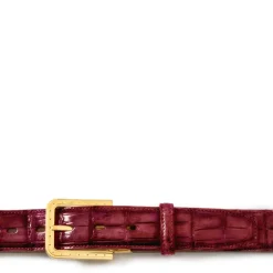 Męski pasek "EGO" ze skóry krokodyla Chianti