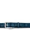 Męski pasek "OLMI" ze skóry krokodyla Niebieski