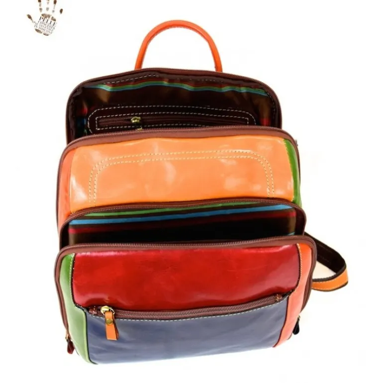 Męski plecak skórzany "Appia Multicolor"