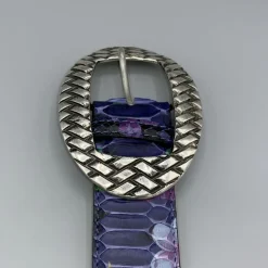 Pasek Damski Skóra z Pytona z kwiatowym wzorem