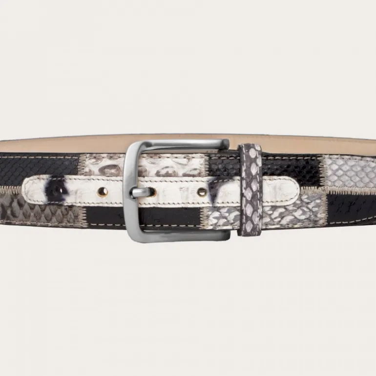 Pasek z prawdziwej skóry pytona i prawdziwej skóry. NE