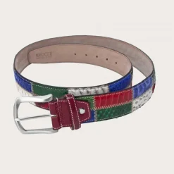 Pasek z prawdziwej skóry pytona i prawdziwej skóry. MULTI