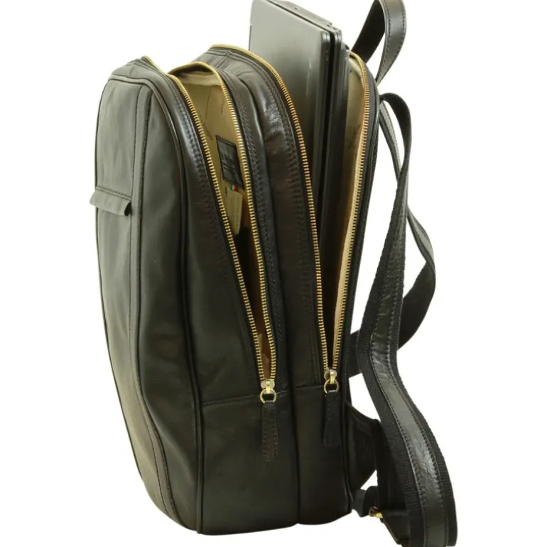 Piękny plecak skórzany na komputer 13" Nowy Sącz Czarny