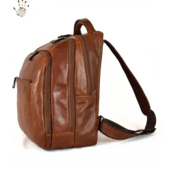 Plecak męski ze skóry bardzo dobrze wyposażony "Ombrone" BRĄZOWY