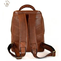 Plecak męski ze skóry bardzo dobrze wyposażony "Ombrone" BRĄZOWY