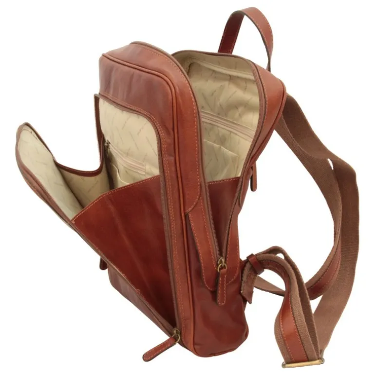 Plecak z licowej skóry cielęcej o oryginalnym designiem "Goleniów" BR