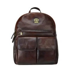 Plecak z włoskiej skóry z przednimi kieszeniami "Montelupo"