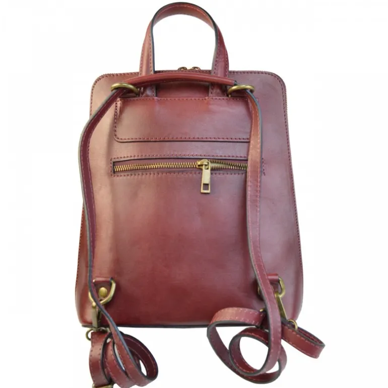 Plecak-torbebka z prawdziwej włoskiej skóry