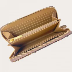 Portfel w złotym kolorze z prawdziwego metalicznego pytona