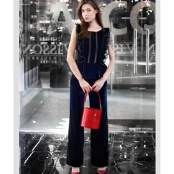 Skórzana torebka damska na rączce z łańcuszkiem "Secchiello" R335