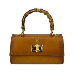 Skórzana torebka damska z bambusowym uchwytem "Castalia" B298/20