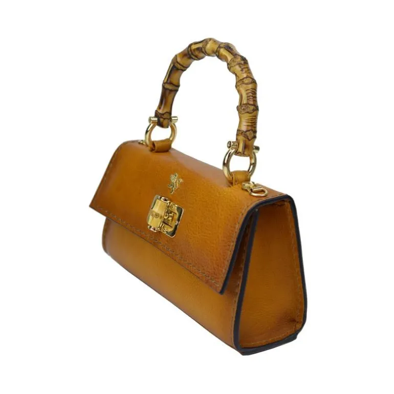 Skórzana torebka damska z bambusowym uchwytem "Castalia" B298/20