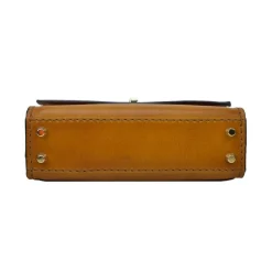 Skórzana torebka damska z bambusowym uchwytem "Castalia" B298/20