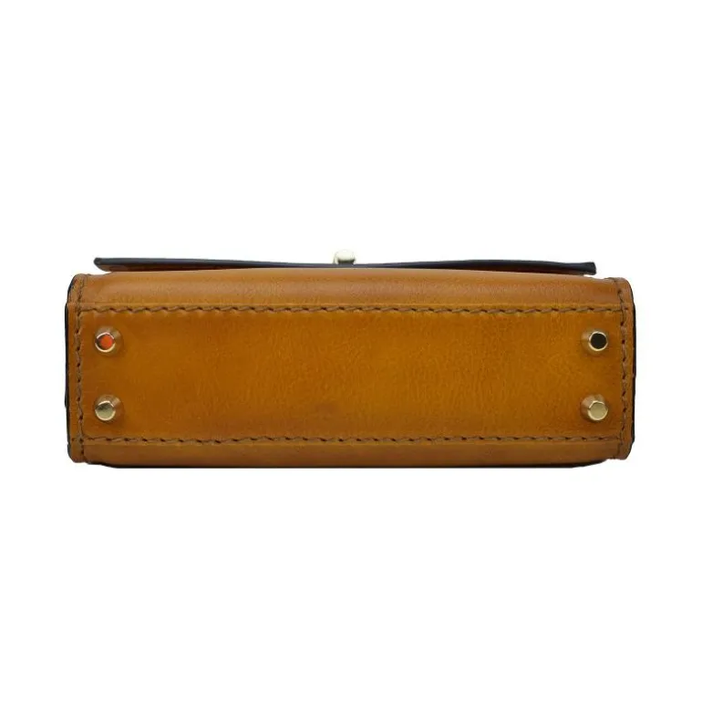 Skórzana torebka damska z bambusowym uchwytem "Castalia" B298/20