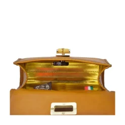 Skórzana torebka damska z bambusowym uchwytem "Castalia" B298/20