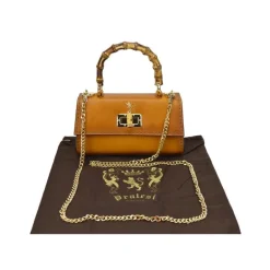 Skórzana torebka damska z bambusowym uchwytem "Castalia" B298/20