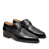 Skórzane męskie buty sznurowane, model derby full brogue czarny