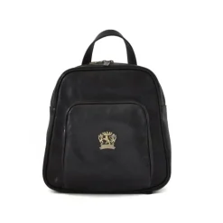 Skórzany damski plecak o zaokrąglonych liniach ​wyposażony "Sirmione"