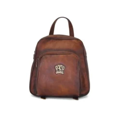 Skórzany damski plecak o zaokrąglonych liniach ​wyposażony "Sirmione"
