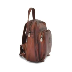 Skórzany damski plecak o zaokrąglonych liniach ​wyposażony "Sirmione"