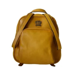 Skórzany damski plecak o zaokrąglonych liniach ​wyposażony "Sirmione"