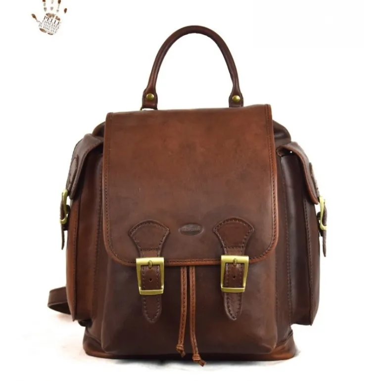 Skórzany plecak męski z kieszonkami. "Cisto"