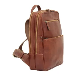 Sportowy plecak na laptopa z miękkiej skóry cielęcej "Baltico" Brązowy