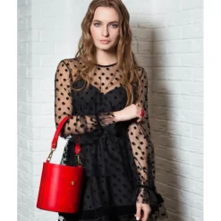 Sztywna damska skórzana torba z krokodylim wzorem "King" K335