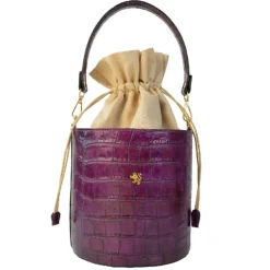 Sztywna damska skórzana torba z krokodylim wzorem "King" K335