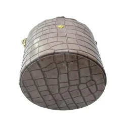 Sztywna damska skórzana torba z krokodylim wzorem "King" K335