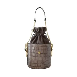 Sztywna damska skórzana torba z krokodylim wzorem "King" K335