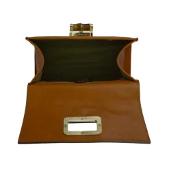 Sztywna torebka ze skóry i naturalnej słomy z subtelnym wzorem "Castalia" SUM298/26