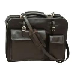 Teczka z uchwytami na parasole z licowej skóry cielęcej "Olsztyn" CZARNY