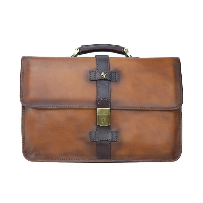 Teczka z włoskiej skóry garbowanej roślinnie "Pratomagno" B459