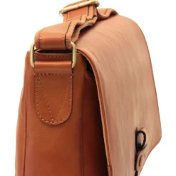 Torba na ramię męska ze skóry cielęcej "Ińsko" Koniak