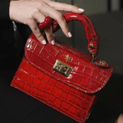 Torebka damska skórzana wzorem imitującym skórę krokodyla. "Lucignano" K280/20