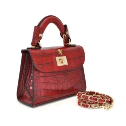 Torebka damska skórzana wzorem imitującym skórę krokodyla. "Lucignano" K280/20